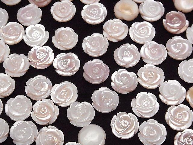 [Video] High-Quality Pink Shell AAA Rose 12mm [Drilled Hole] 2pcs