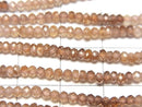 [Video]High Quality! Natural Brown Zircon AAA- Faceted Button Rondelle half or 1strand beads (aprx.13inch/32cm)