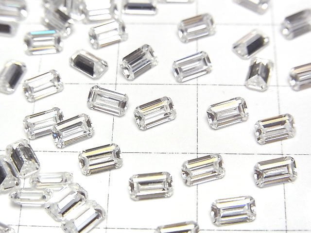 [Video] Moissanite AAA Loose stone Rectangle Faceted 5x3mm [Clear] 2pcs