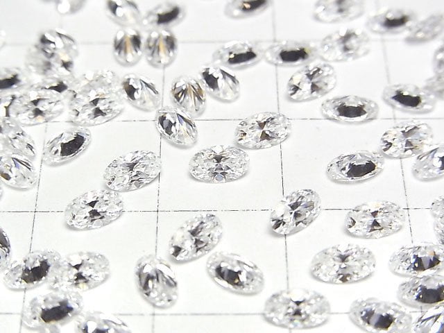 [Video] Moissanite AAA Loose stone Oval Faceted 5x3mm [Clear] 3pcs