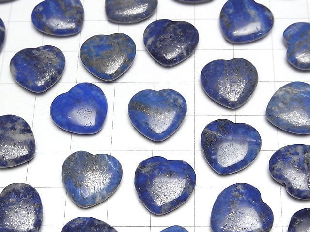 [Video]Lapislazuli AA Half Drilled Hole Heart 14.5x15x4.5mm 2pcs