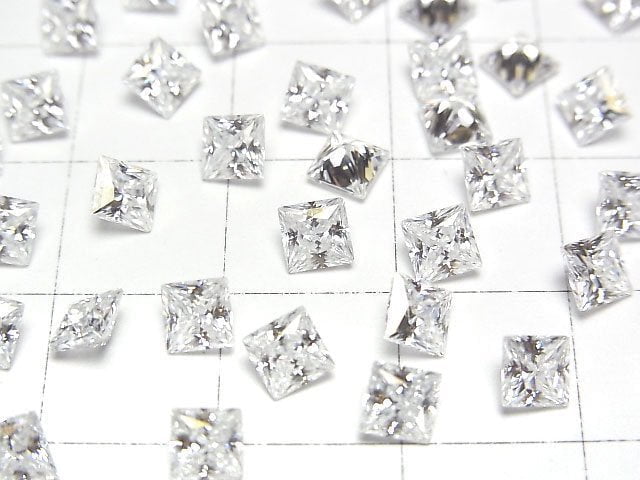 [Video] Moissanite AAA Loose stone Square Faceted 4x4mm [Clear] 2pcs