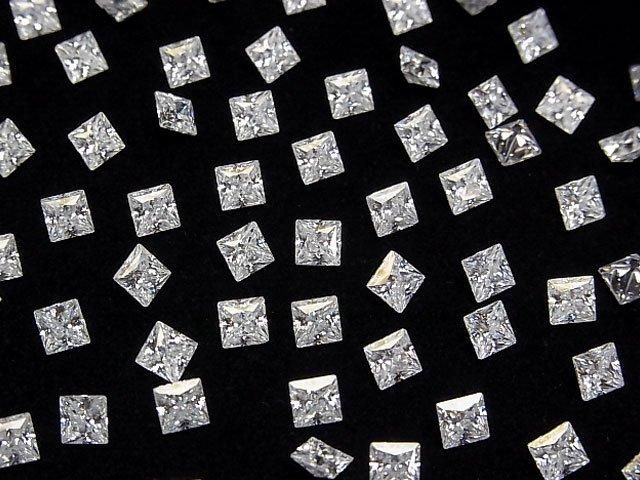 [Video] Moissanite AAA Loose stone Princess cut 4x4mm [Clear] 2pcs