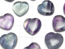 [Video] Multicolor Fluorite AA Half Drilled Hole Heart 14x14.5x5.5mm 2pcs