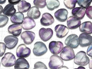 [Video] Multicolor Fluorite AA Half Drilled Hole Heart 14x14.5x5.5mm 2pcs