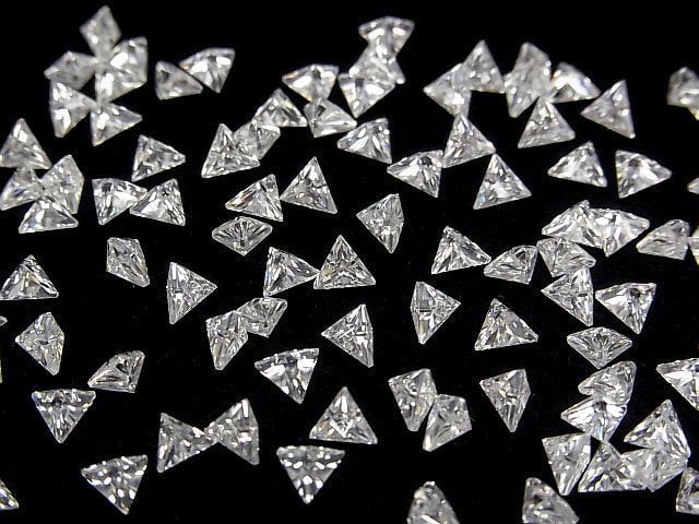 [Video] Moissanite AAA Loose stone Triangle Faceted 4x4mm [Clear] 2pcs