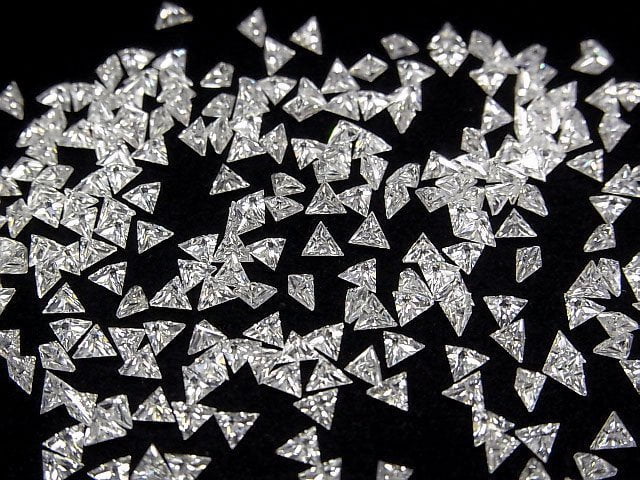 [Video] Moissanite AAA Loose stone Triangle Faceted 3x3mm [Clear] 5pcs