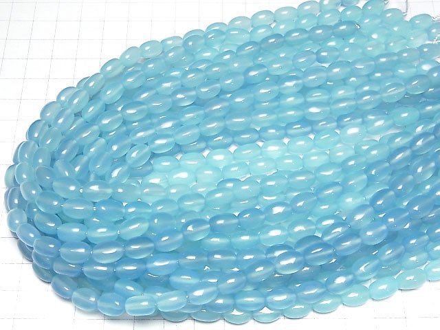 [Video] Sea Blue Chalcedony AAA Oval 10x7mm half or 1strand beads (aprx.15inch/38cm)