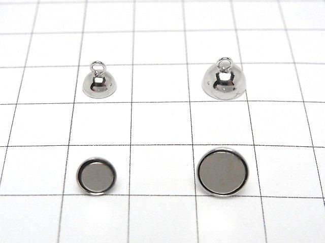 Fermoir magnétique rond en argent 925, 6 mm et 8 mm, plaqué rhodium, 1 paire