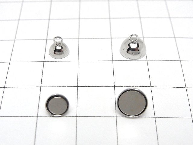 Silver925 Magnetic Clasp Round 6mm,8mm Rhodium Plated 1pair