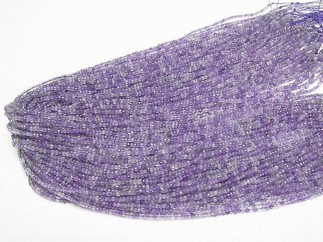 [Video] High Quality! Purple Fluorite AAA-Faceted Round 2mm 1-strand beads (approx. 15 inches/37 cm)