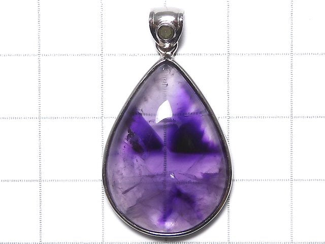 [Video][One of a kind] Phantom Amethyst Moldavite Pendant Silver925 NO.15