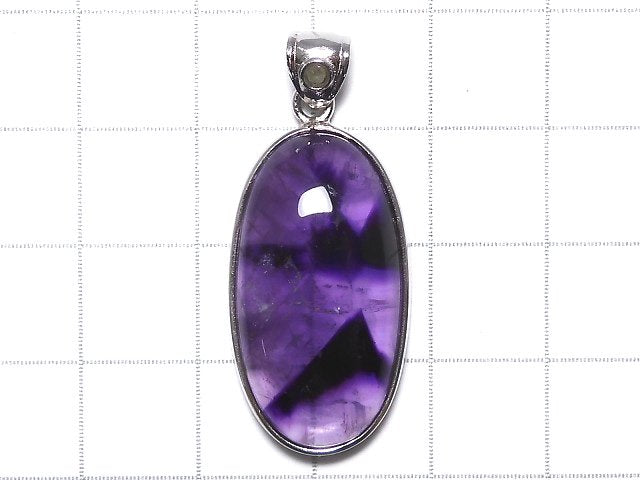 [Video][One of a kind] Phantom Amethyst Moldavite Pendant Silver925 NO.16