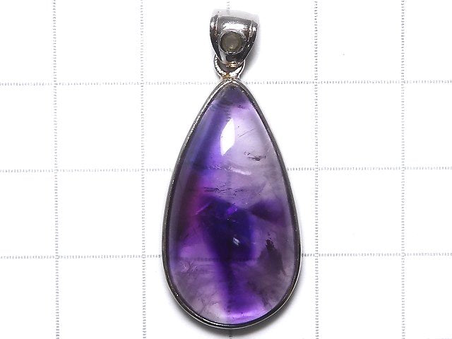 [Video][One of a kind] Phantom Amethyst Moldavite Pendant Silver925 NO.17