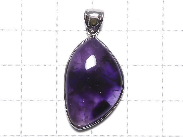 [Video][One of a kind] Phantom Amethyst Moldavite Pendant Silver925 NO.19