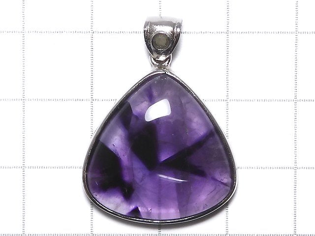 [Video][One of a kind] Phantom Amethyst Moldavite Pendant Silver925 NO.21