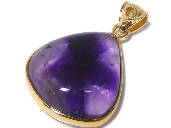 [Video][One of a kind] Phantom Amethyst Moldavite Pendant 18KGP NO.25