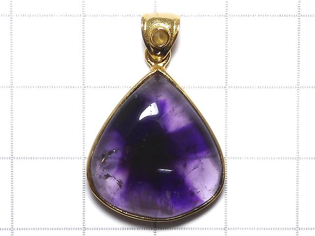 [Video][One of a kind] Phantom Amethyst Moldavite Pendant 18KGP NO.25