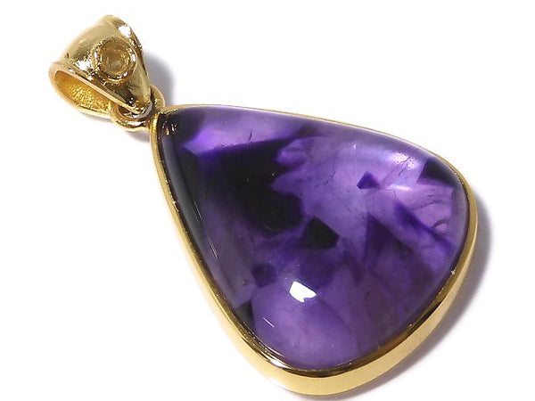 [Video][One of a kind] Phantom Amethyst Moldavite Pendant 18KGP NO.27