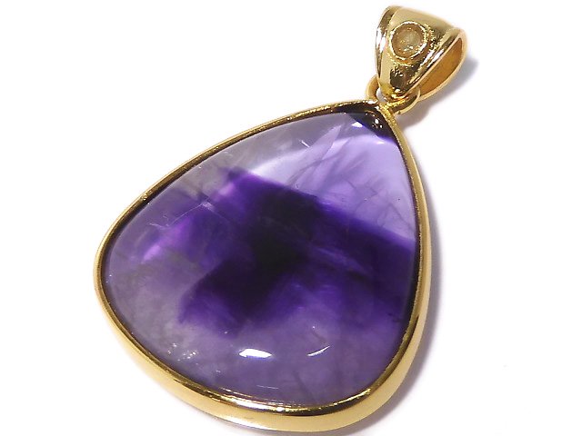 [Video][One of a kind] Phantom Amethyst Moldavite Pendant 18KGP NO.29