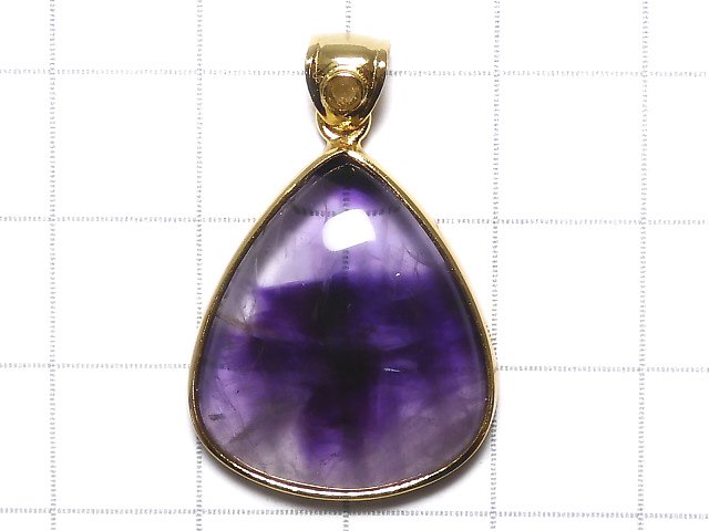 [Video][One of a kind] Phantom Amethyst Moldavite Pendant 18KGP NO.29