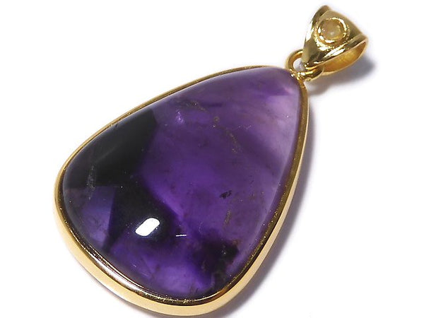 [Video][One of a kind] Phantom Amethyst Moldavite Pendant 18KGP NO.30