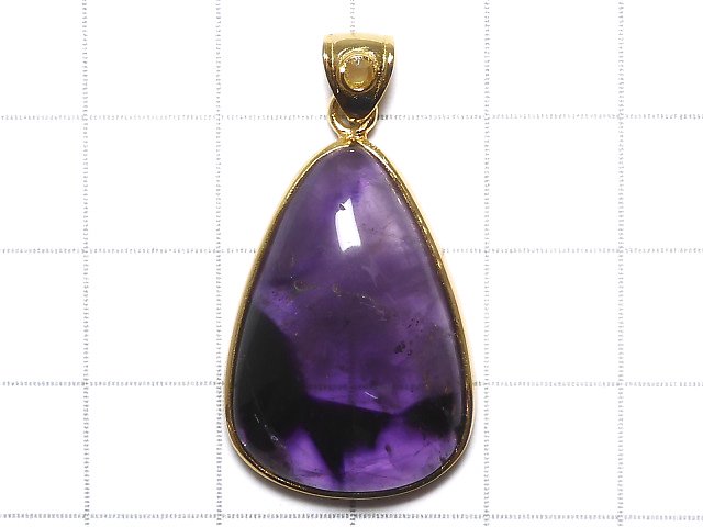 [Video][One of a kind] Phantom Amethyst Moldavite Pendant 18KGP NO.30