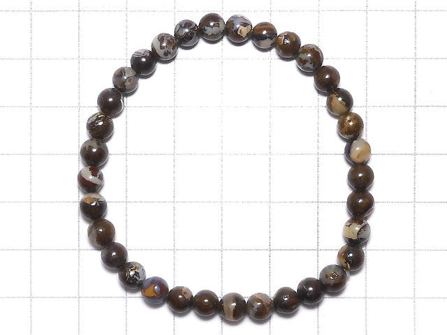 [Video][One of a kind] Boulder Opal AA++ Round 5.5mm Bracelet NO.102