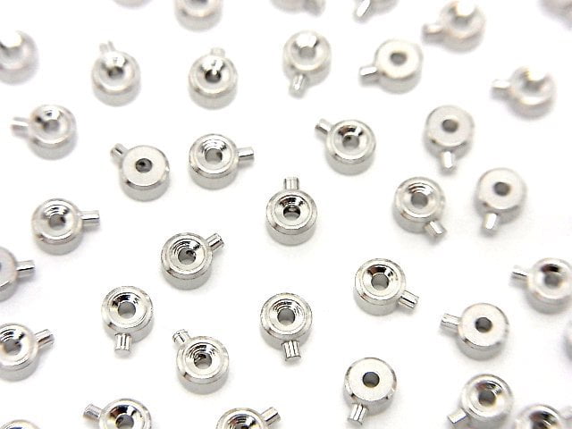 Silver925 Micro Crimp Beads Rhodium Plated 2pcs