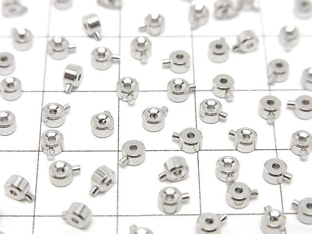 Silver925 Micro Crimp Beads Rhodium Plated 2pcs