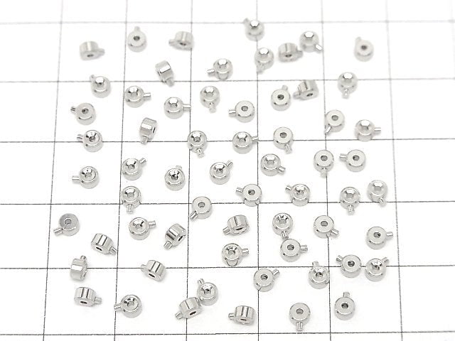 Silver925 Micro Crimp Beads Rhodium Plated 2pcs