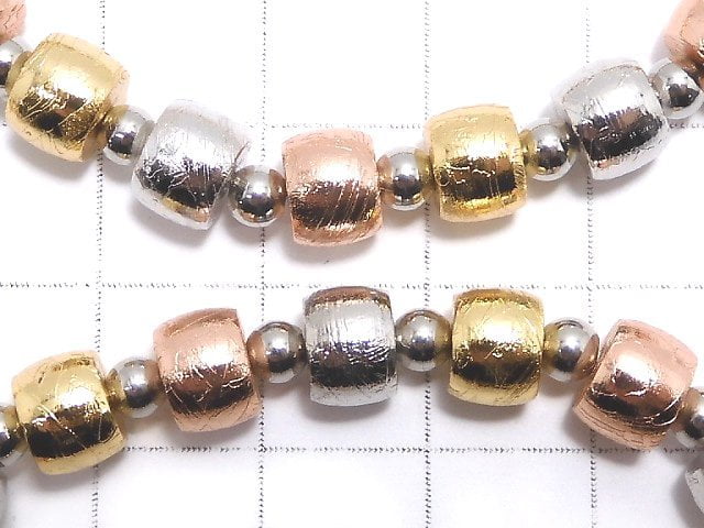 [Video] Meteorite (Altai meteorite) Multi-color Roundel 7x7x5mm Bracelet