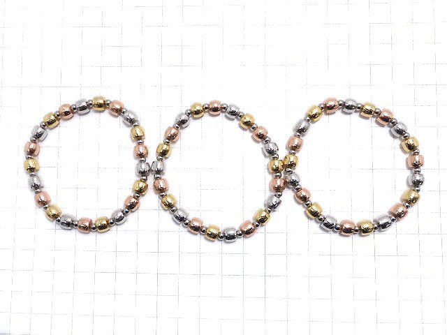 [Video] Meteorite (Altai meteorite) Multi-color Roundel 7x7x5mm Bracelet