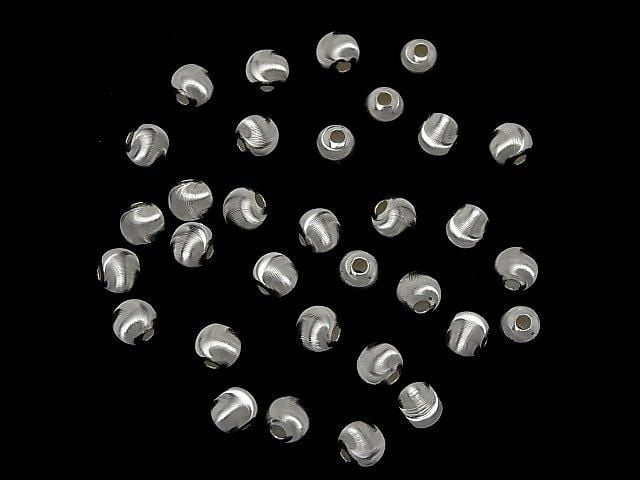 Silver925 Line Carved Round (Cat's Eye beads) [2.5mm][3mm][4mm][5mm][6mm][8mm] No coating 2pcs
