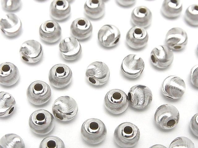 Silver925 Line Carved Round (Cat's Eye beads) [2.5mm][3mm][4mm][5mm][6mm][8mm] Rhodium Plated 2pcs