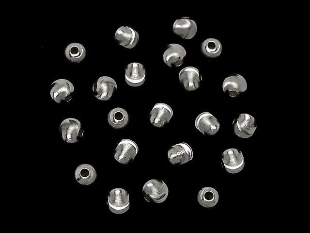 Silver925 Line Carved Round (Cat's Eye beads) [2.5mm][3mm][4mm][5mm][6mm][8mm] Rhodium Plated 2pcs