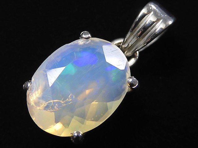 [Video][One of a kind] High Quality Opal AAA Faceted Pendant Silver925 NO.97