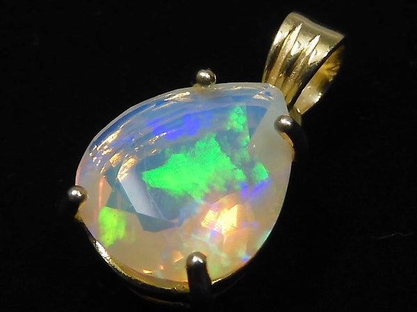 [Video][One of a kind] High Quality Opal AAA Faceted Pendant 18KGP NO.109