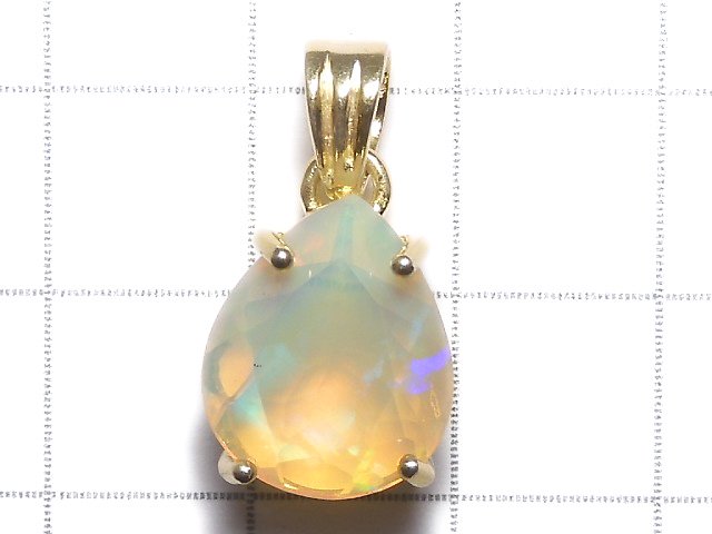 [Video][One of a kind] High Quality Opal AAA Faceted Pendant 18KGP NO.109