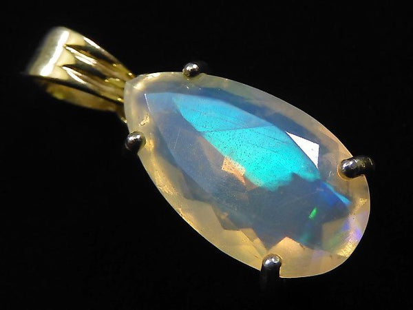 [Video][One of a kind] High Quality Opal AAA Faceted Pendant 18KGP NO.110