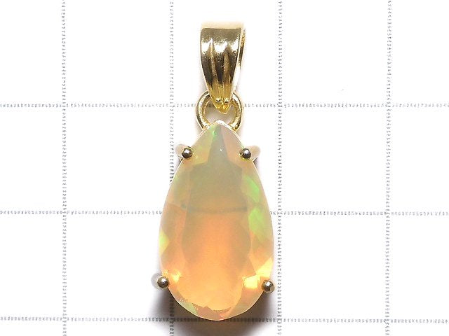 [Video][One of a kind] High Quality Opal AAA Faceted Pendant 18KGP NO.111