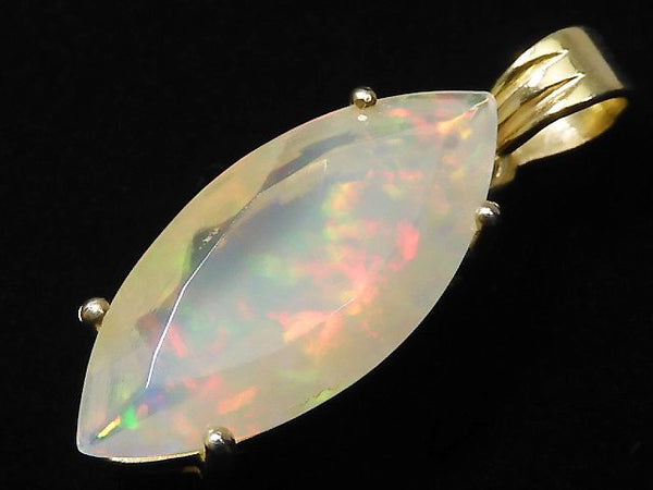 [Video][One of a kind] High Quality Opal AAA Faceted Pendant 18KGP NO.114