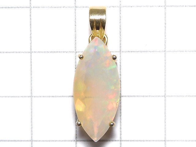 [Video][One of a kind] High Quality Opal AAA Faceted Pendant 18KGP NO.114