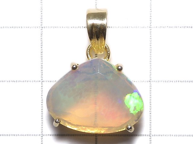 [Video][One of a kind] High Quality Opal AAA Faceted Pendant 18KGP NO.115