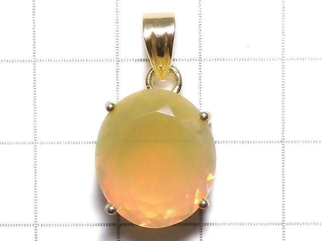 [Video][One of a kind] High Quality Opal AAA Faceted Pendant 18KGP NO.116