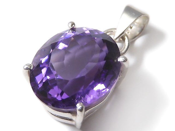 [Video][One of a kind] High Quality Amethyst AAA Faceted Pendant Silver925 NO.151