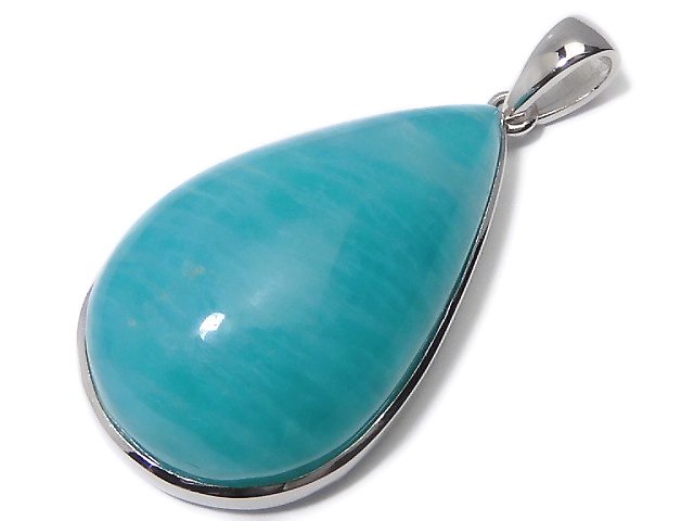 [Video][One of a kind] Amazonite Silica AA++ Pendant Silver925 NO.124