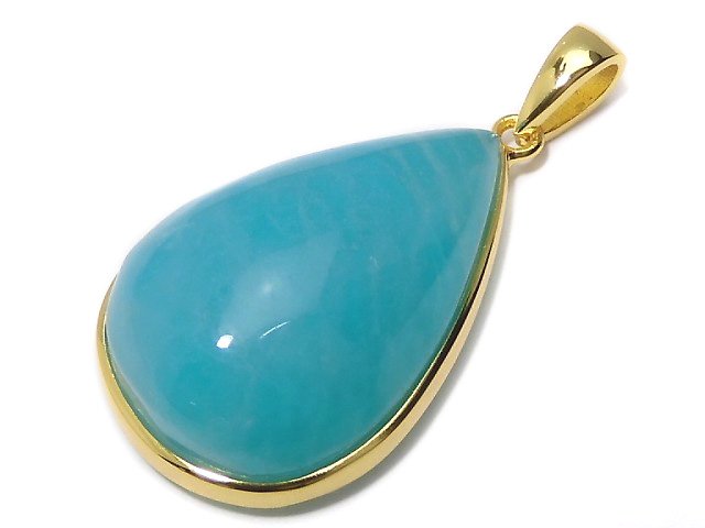 [Video][One of a kind] Amazonite Silica AA++ Pendant 18KGP NO.126