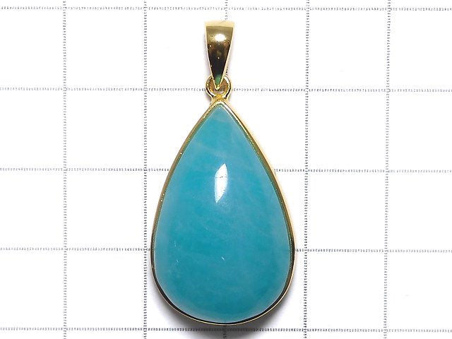 [Video][One of a kind] Amazonite Silica AA++ Pendant 18KGP NO.126