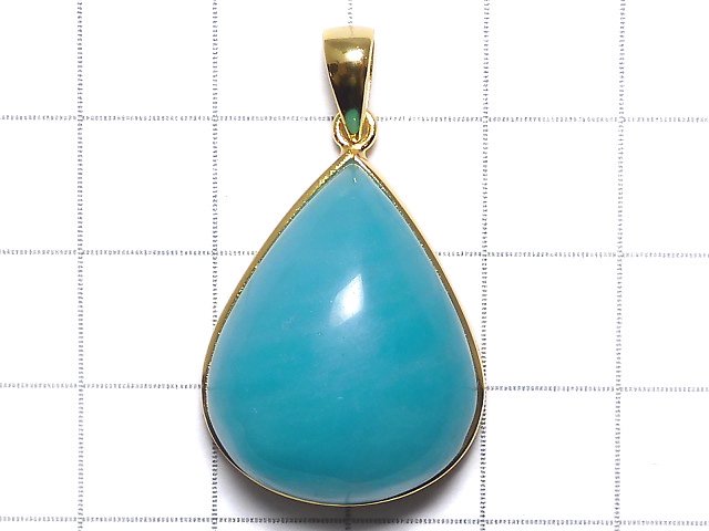 [Video][One of a kind] Amazonite Silica AA++ Pendant 18KGP NO.127